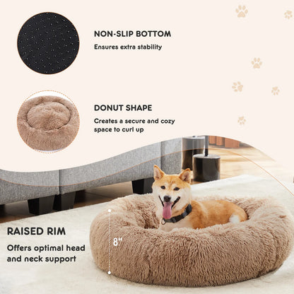 CuddleCove Plush Calming Donut Dog Bed